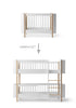 Umbauset für 'Wood Mini+' Babybett inkl. Junior-Erweiterung zum halbhohen Etagenbett Weiß / Eiche