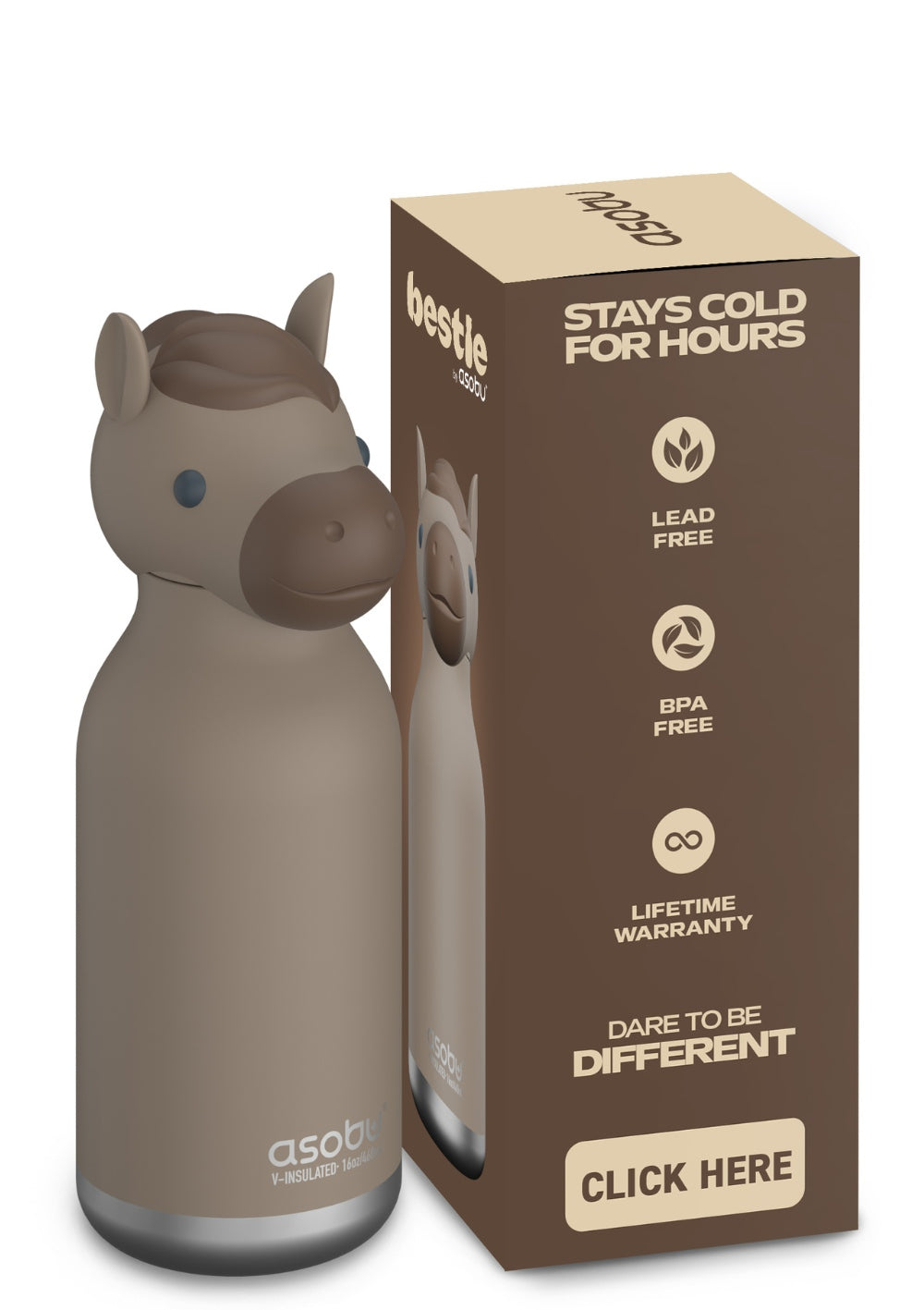Asobu Trinkflasche 'Bestie' Meadow the Horse