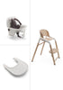 Komplettes Hochstuhl-Set 'Giraffe' neutrales Holz / Weiß