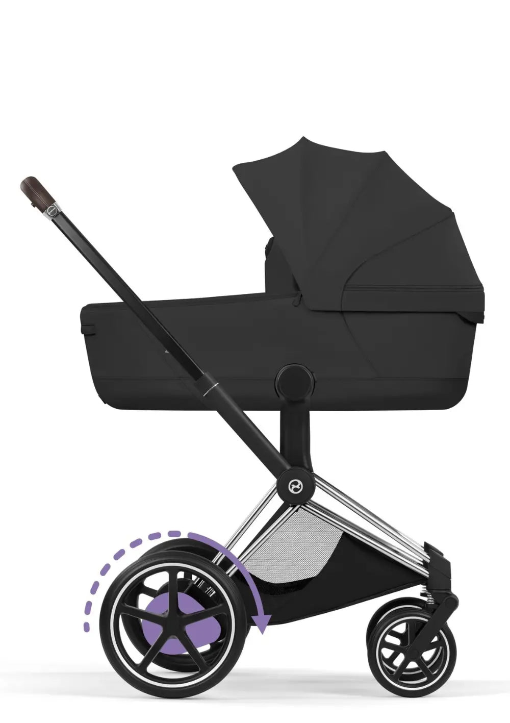 Cybex Kinderwagen-Set 'e-Priam Style' Sepia Black (Frame Chrome Brown)