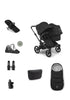 'Donkey 6 Double' Bundle – Unverzichtbares Kinderwagen-Set Heritage Black