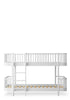 halbhohes Etagenbett 'Wood Original' Weiss 200 x 90 cm