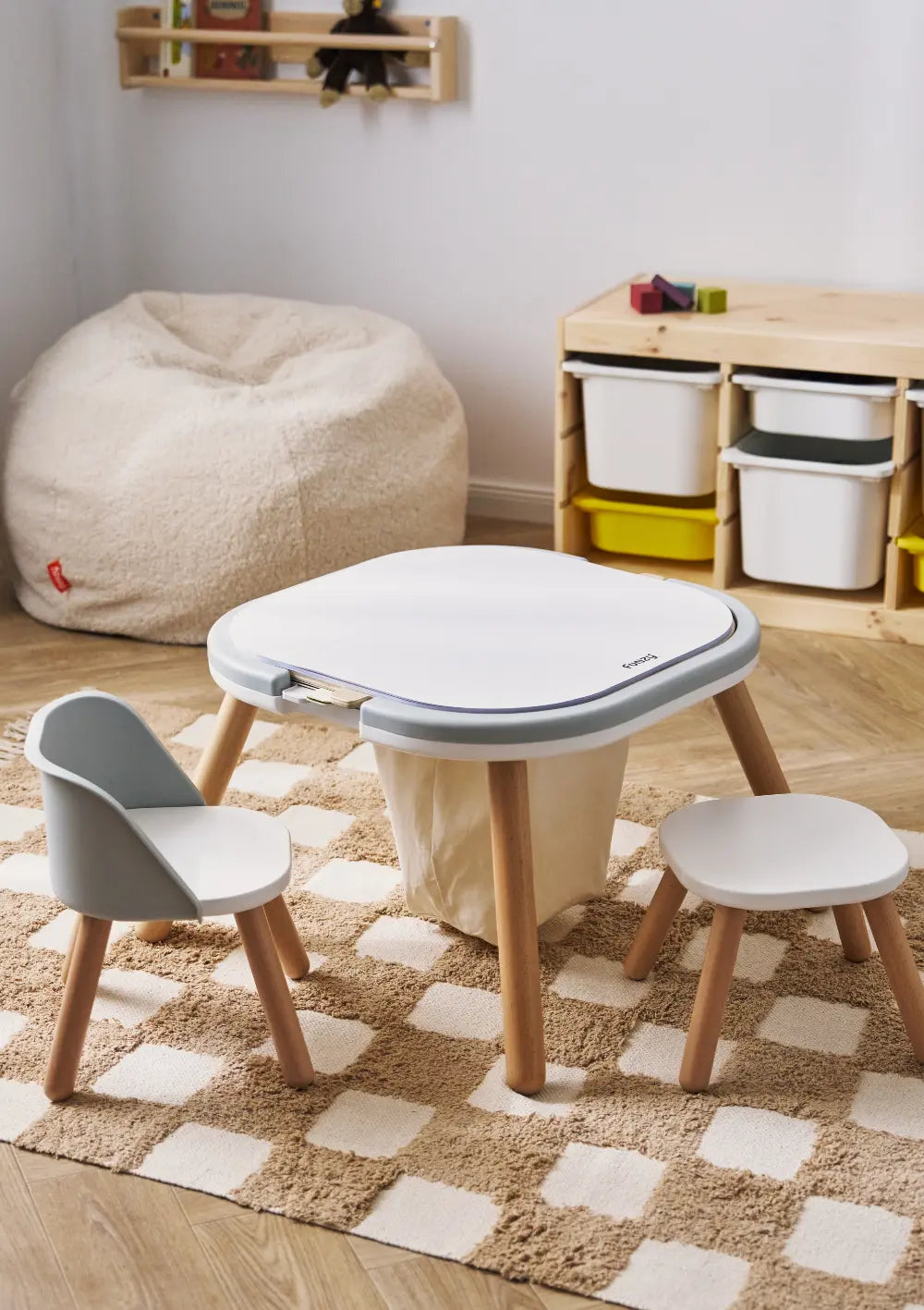 Funzy Spieltisch & Stühle Set Graphit Grau