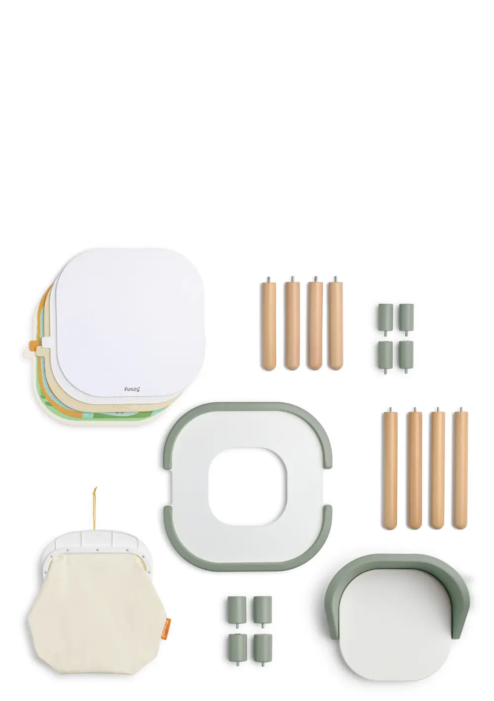 Funzy Spieltisch & Stühle Set Pastell Grün